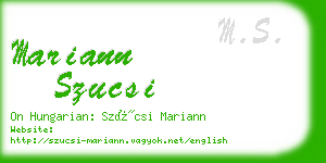 mariann szucsi business card